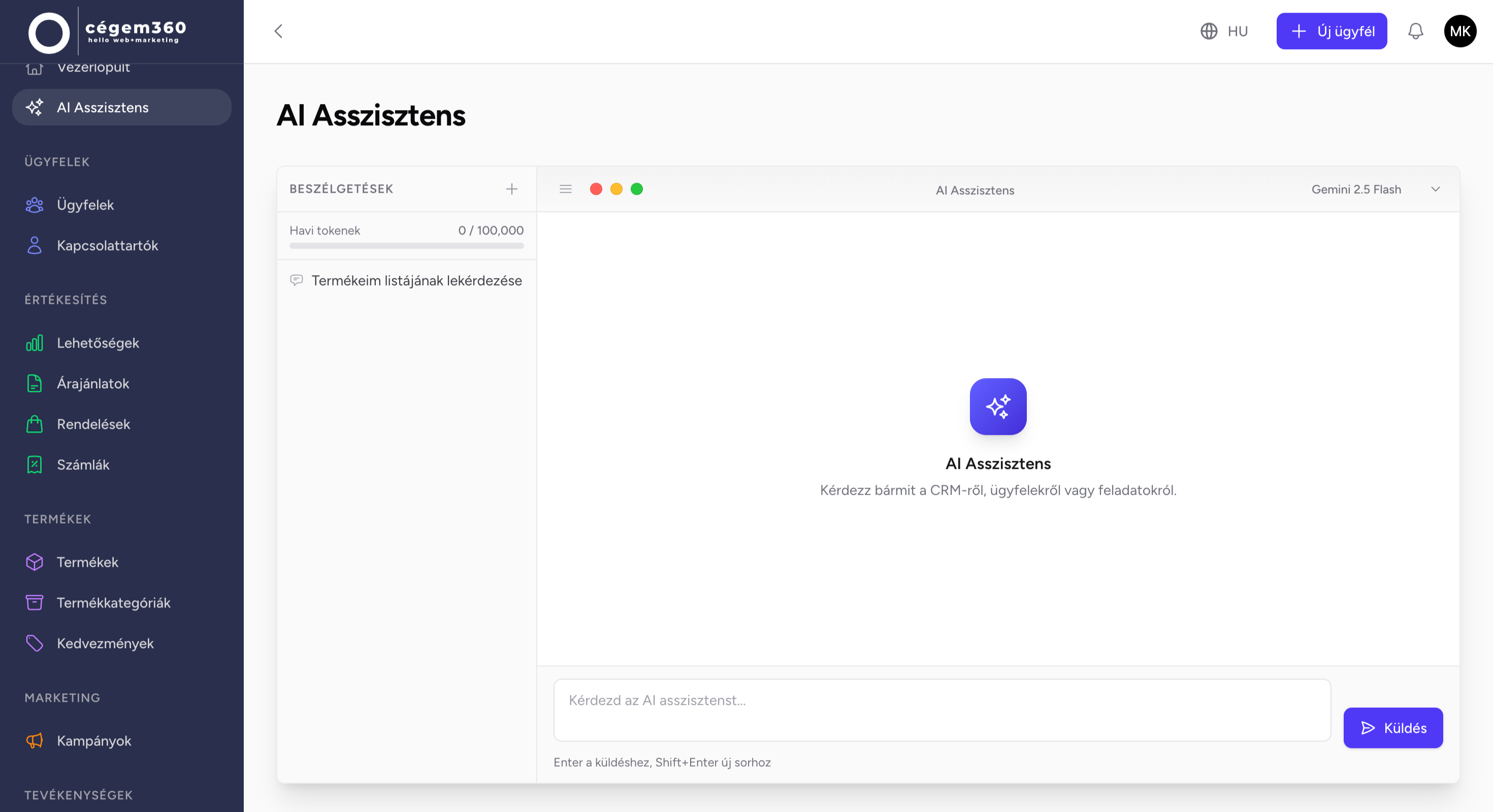 CRM dashboard