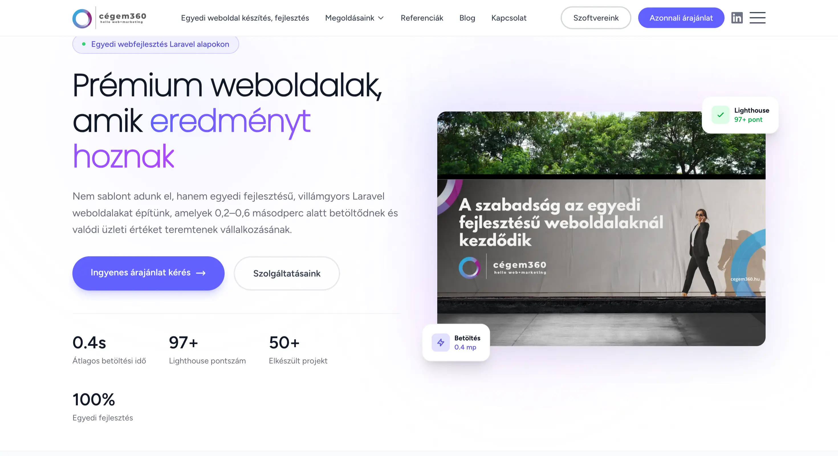 Egyedi weboldal minta