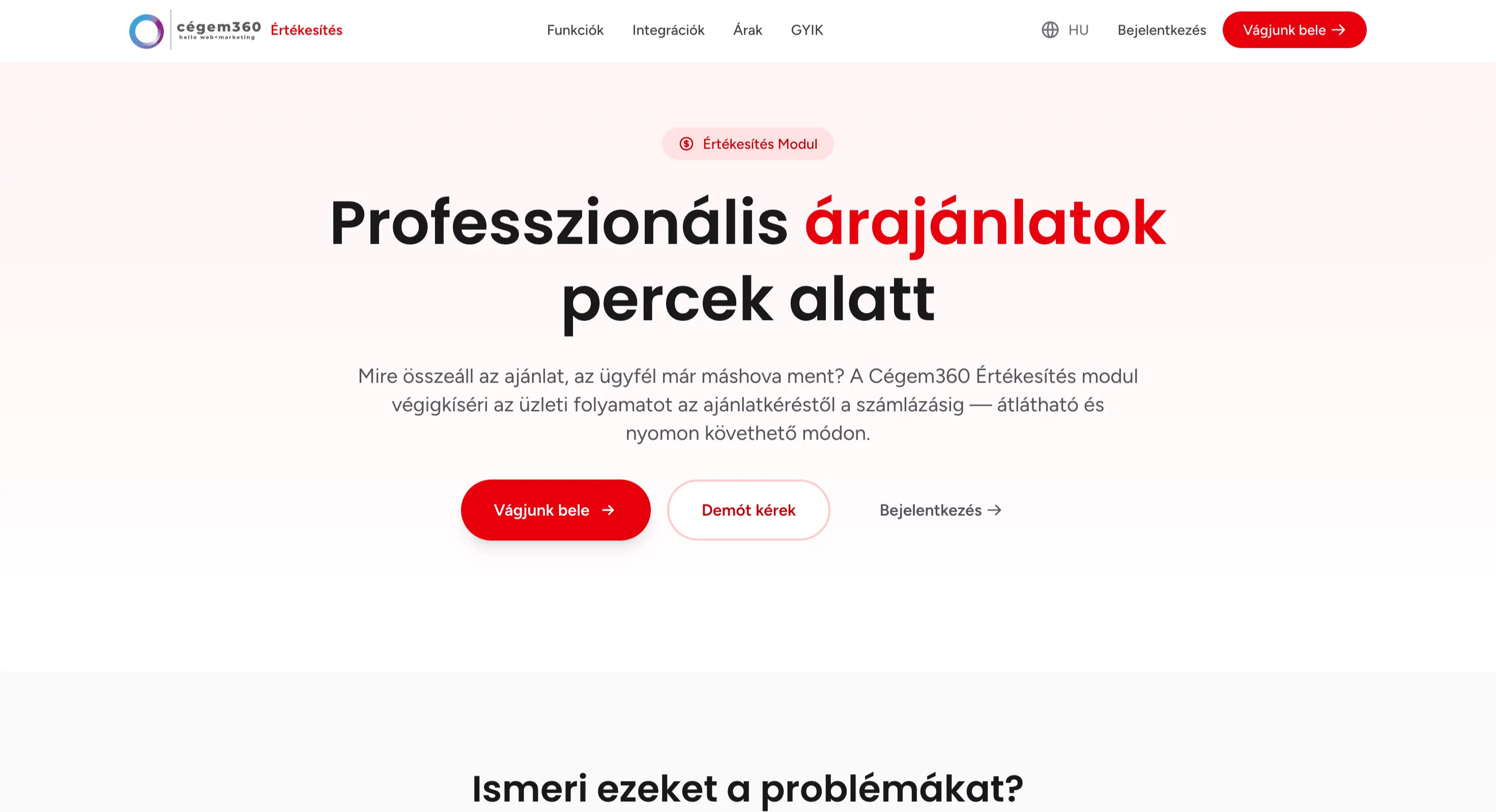 ERP modul képernyőkép