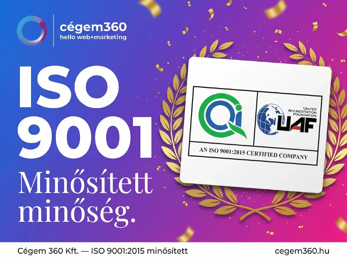 Megkaptuk az ISO 9001:2015 minőségirányítási tanúsítványt